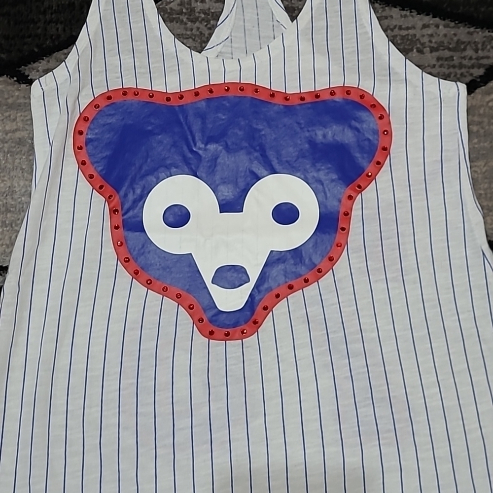 VS PINK 2012 CHICAGO CUBS BLING RHINESTONES RACERBACK LOGO TANK-TOP PRICE FIRM - Picture 5 of 13